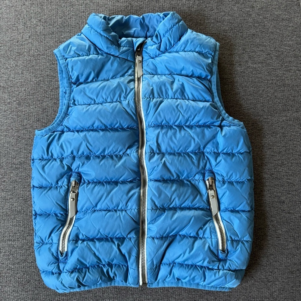 Hanna Andersson 120cm Blue Down Blend Vest Puffer Sleeveless Outdoor Boys 6-7